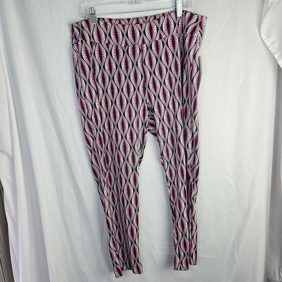 Lulu Bebe Pants - New Lulu B UPF 50 Cooling Capri Leggings Womens XL Geo Print Maximalist Dopamine